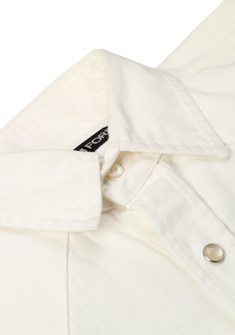 TOM FORD Solid White Casual Western Shirt Size 38 / 15 U.S. | Costume Limité