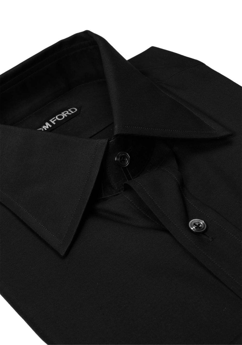 TOM FORD Solid Black Shirt Size 40 / 15,75 U.S. | Costume Limité
