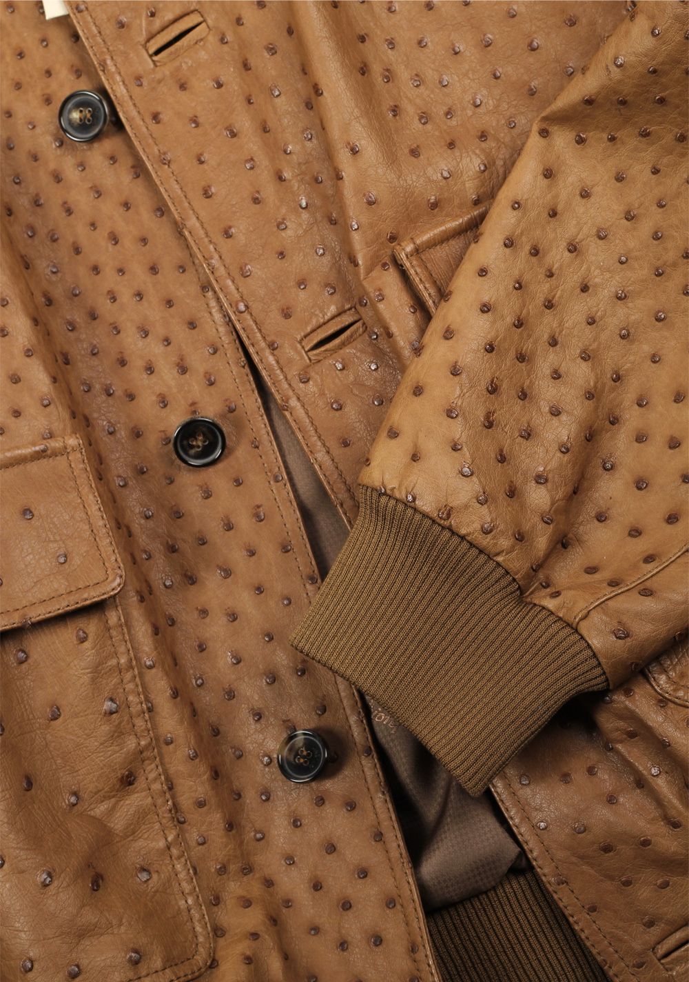 Brioni Palissandro Blouson Coat Ostrich Leather Jacket Size 52 / 42R U ...