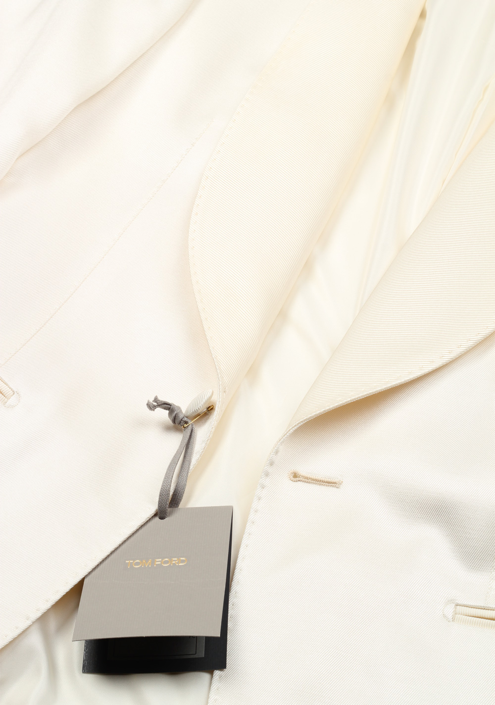 TOM FORD Shelton Shawl Collar Off White Sport Coat Tuxedo Dinner Jacket Size 46 / 36R U.S. | Costume Limité
