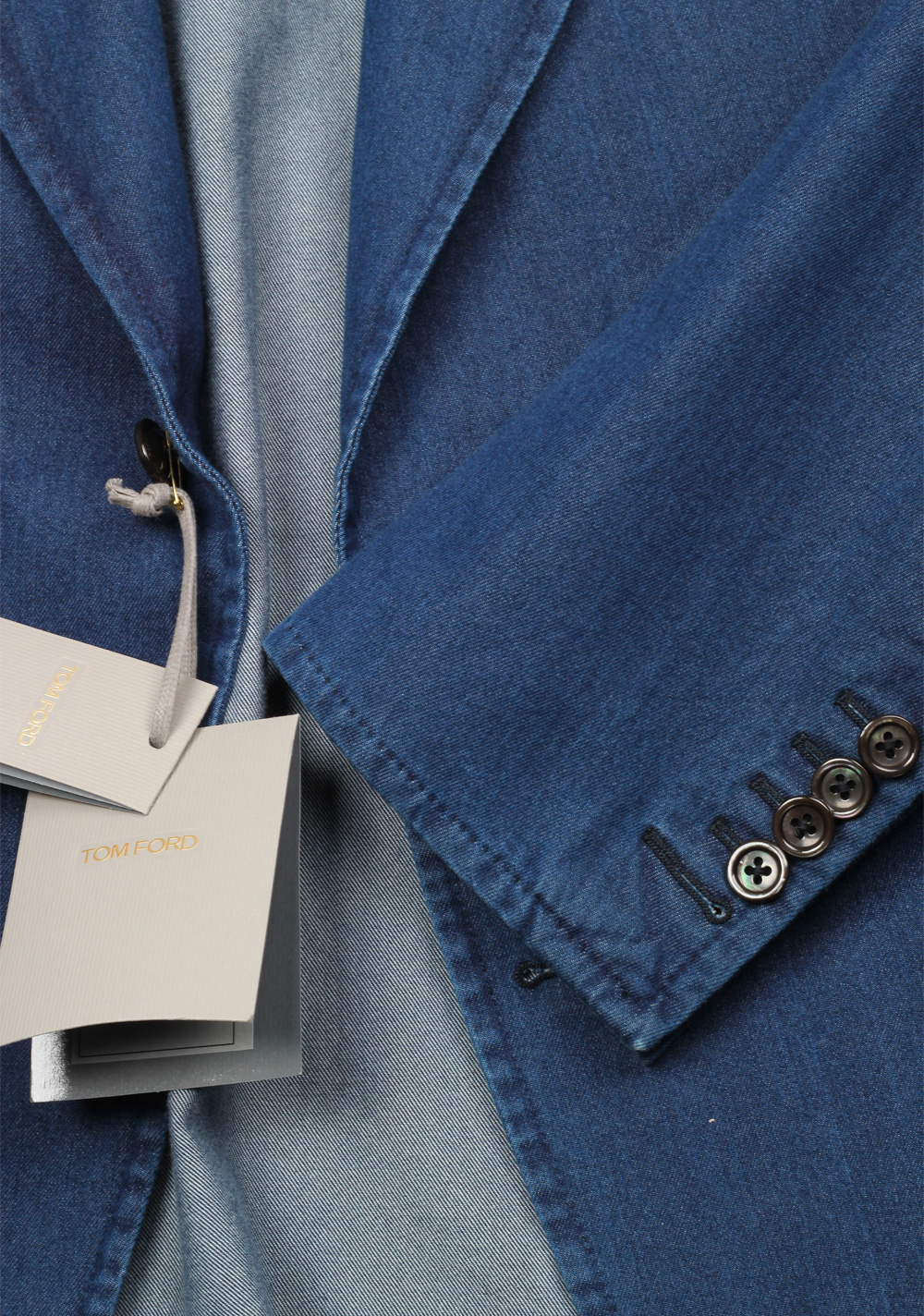 TOM FORD Shelton Blue Sport Coat Size 54 / 44R U.S. In Cotton | Costume Limité