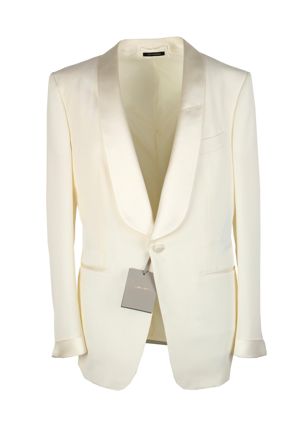TOM FORD O’Connor Shawl Collar Ivory Sport Coat Tuxedo Dinner Jacket Size 54 / 44R U.S. Fit Y | Costume Limité
