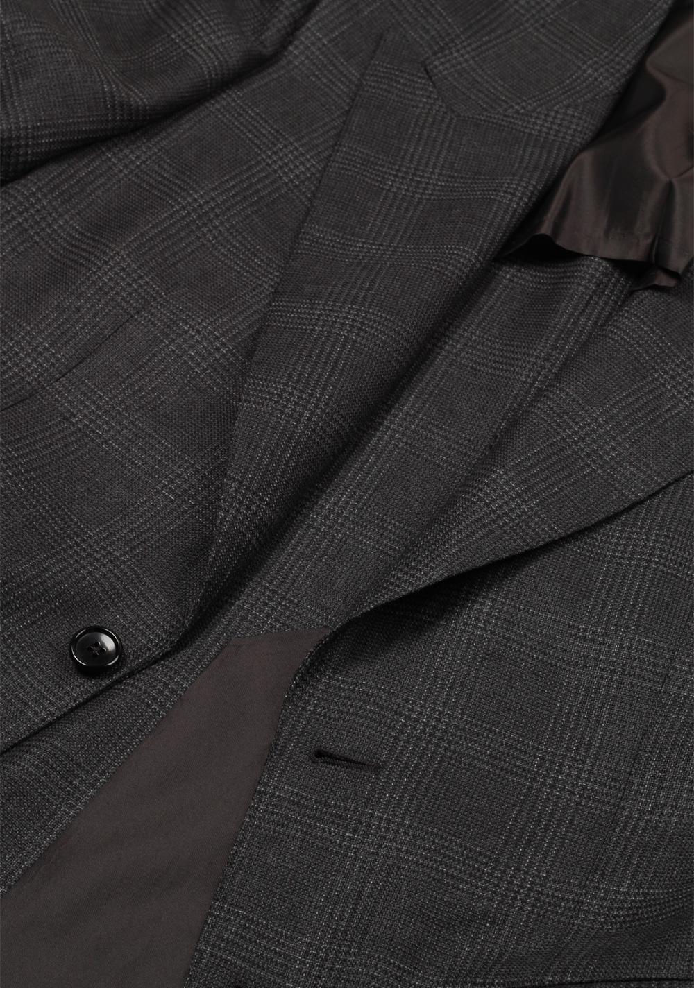 TOM FORD Shelton Checked Gray Suit Size 46 / 36R U.S. In Mohair Silk Linen – image 2