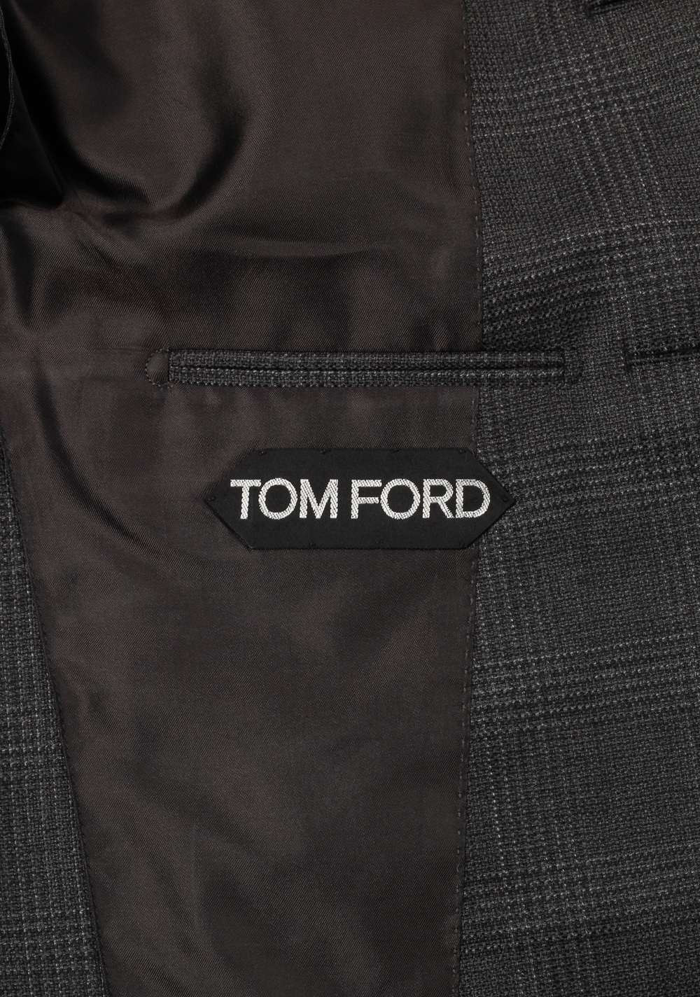 TOM FORD Shelton Checked Gray Suit Size 46 / 36R U.S. In Mohair Silk Linen – image 6