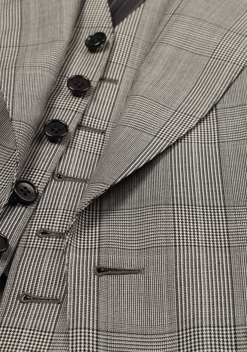 TOM FORD Shelton Checked Gray 3 Piece Suit Size 48 / 38R U.S. | Costume ...