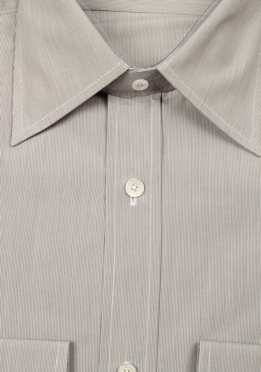 TOM FORD Striped White Gray Dress Shirt Size 40 / 15,75 U.S. | Costume Limité