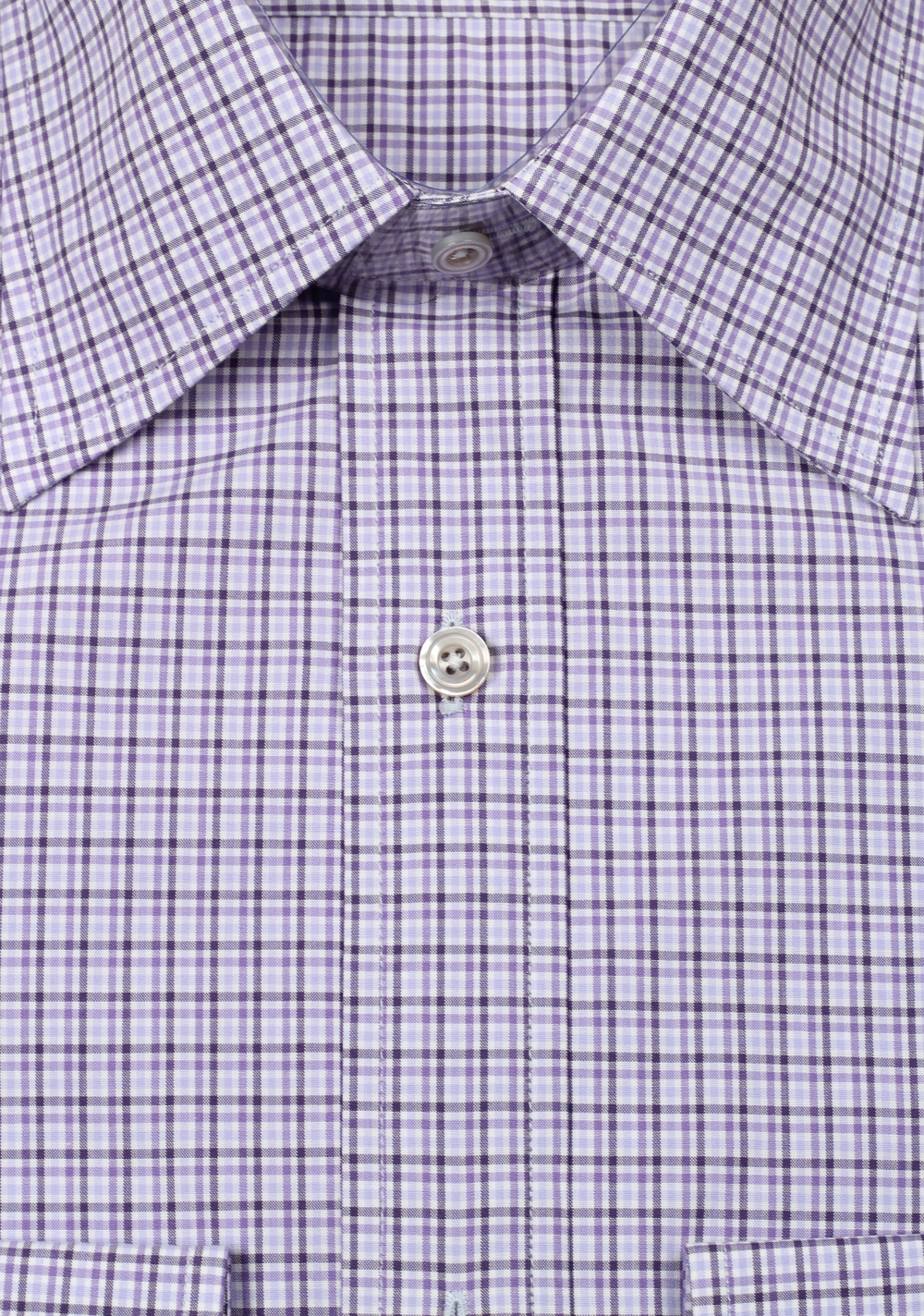 TOM FORD Checked Purple Dress Shirt Size 40 / 15,75 U.S. | Costume Limité