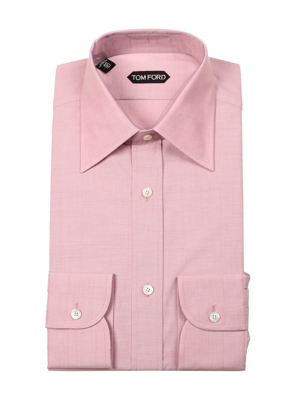 TOM FORD Solid Pink Dress Shirt Size 40 / 15,75 U.S. | Costume Limité