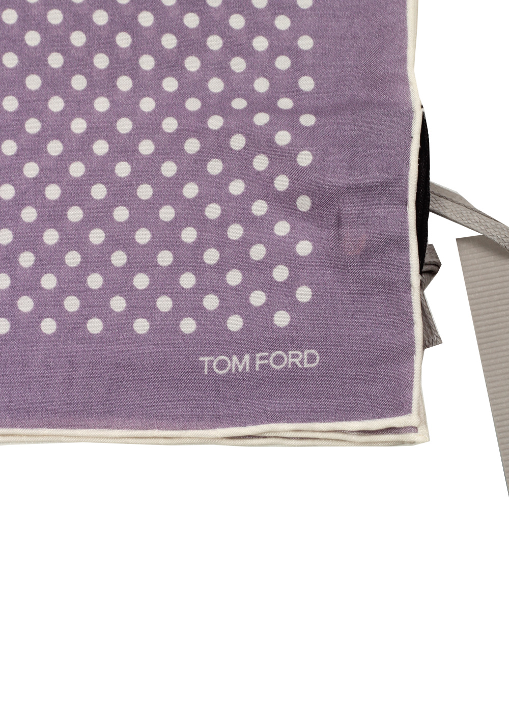Tom Ford Purple Silk Pocket Square Dot Pattern 16″ x 16″ – image 2