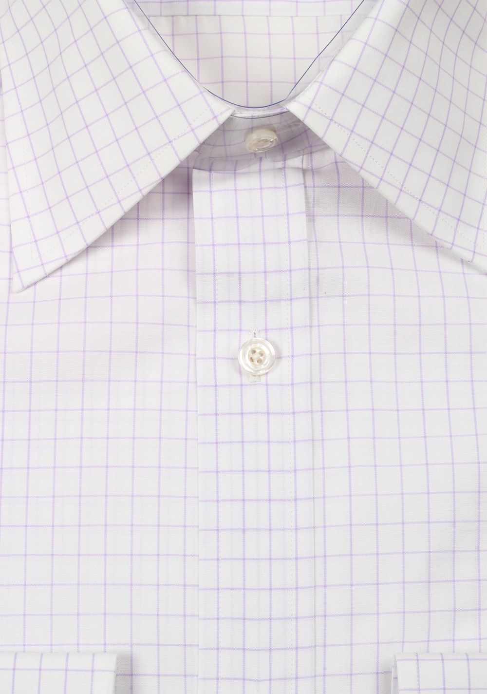 TOM FORD Checked White Lilac Dress Shirt Size 40 / 15,75 U.S. | Costume Limité