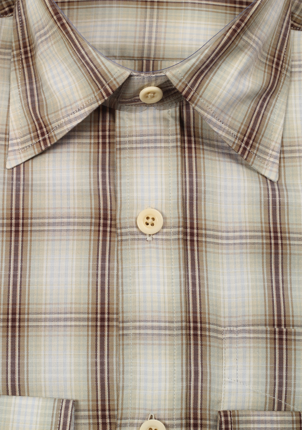TOM FORD Checked Green Brown Dress Shirt Size 40 / 15,75 U.S. | Costume Limité