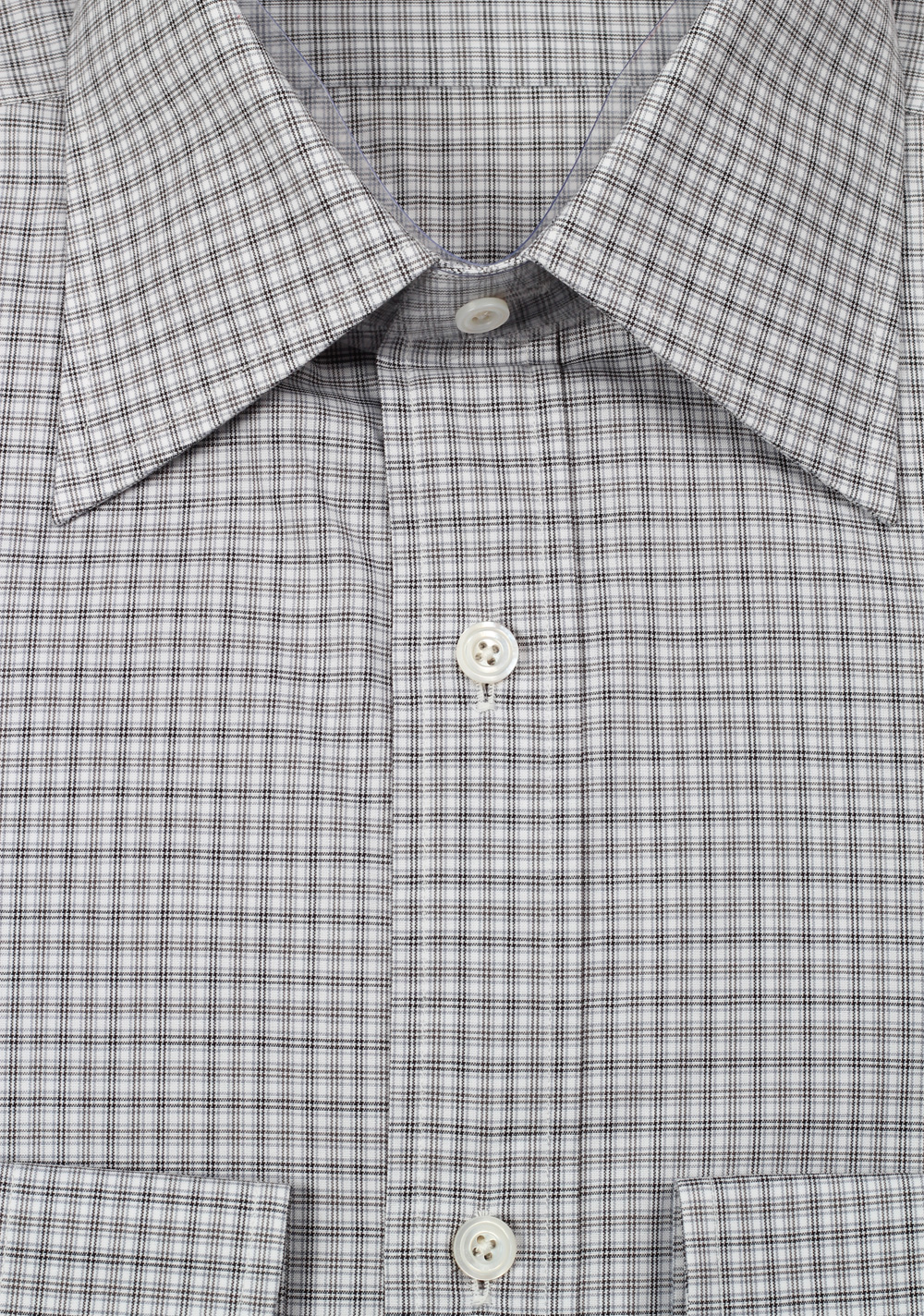 TOM FORD Checked White Gray Dress Shirt Size 40 / 15,75 U.S. | Costume Limité