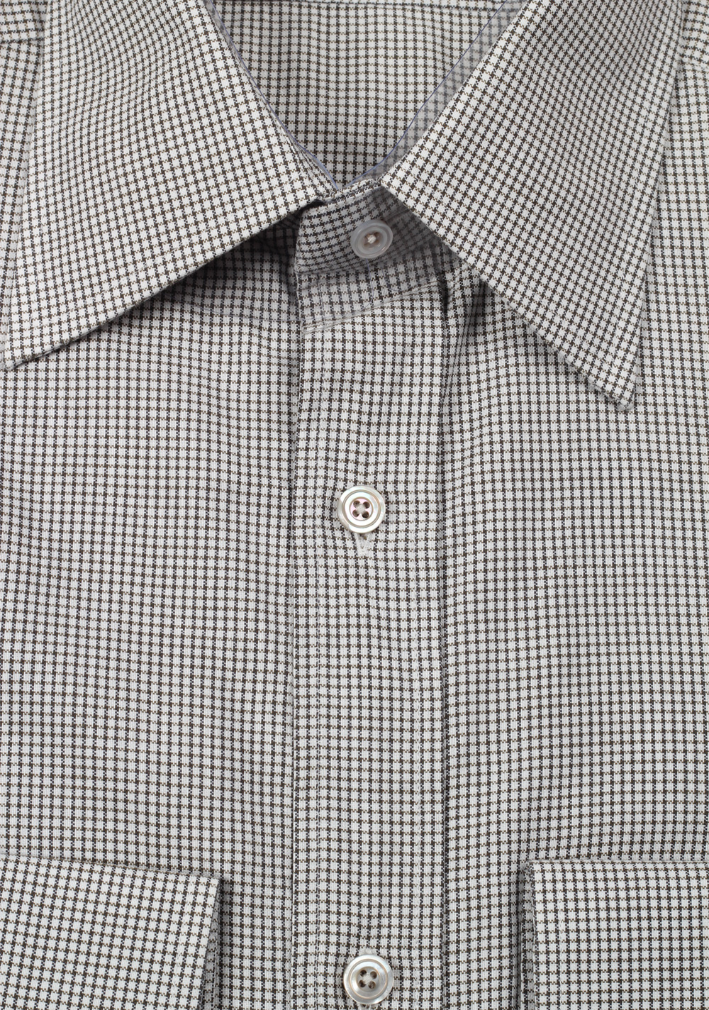 TOM FORD Checked White Gray Dress Shirt Size 40 / 15,75 U.S. | Costume Limité