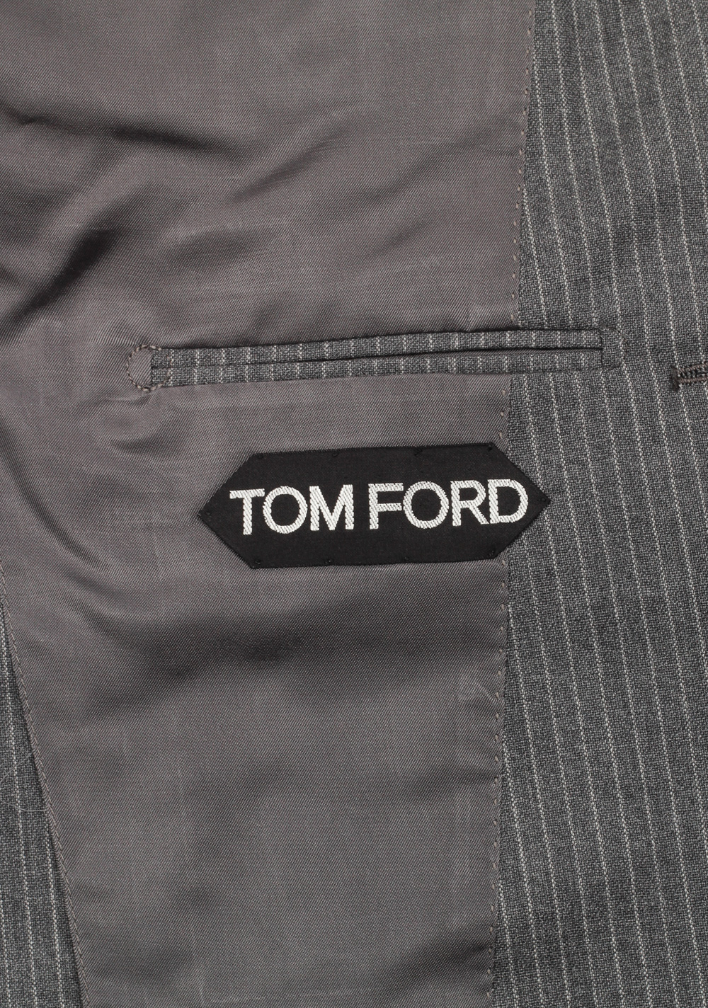TOM FORD Shelton Striped Gray Suit Size 46 / 36R U.S. In Wool | Costume Limité