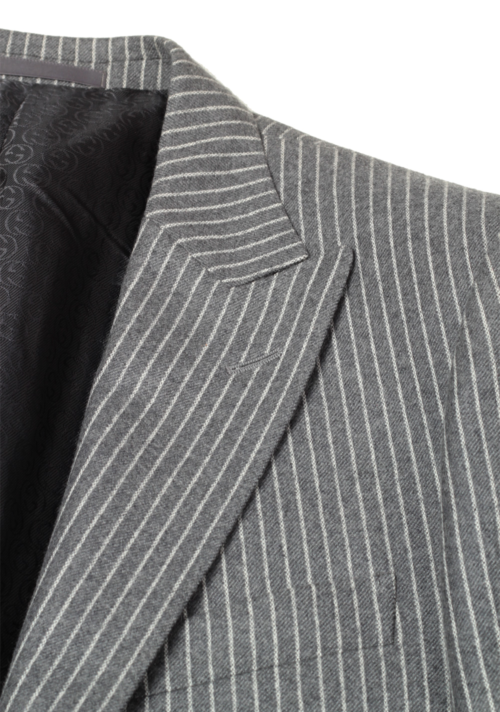 Gucci Gray Flannel Striped Suit Size 52 / 42R U.S. In Wool | Costume Limité