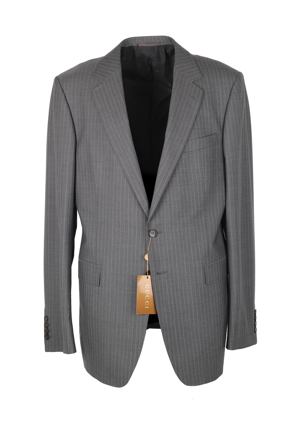 Gucci Gray Flannel Striped Suit Size 52L / 42L U.S. In Wool | Costume Limité