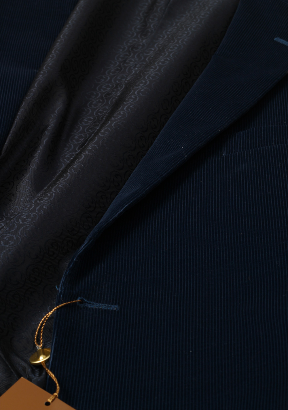 Gucci Blue Corduroy Suit Size 56 / 46R U.S. In Cotton | Costume Limité