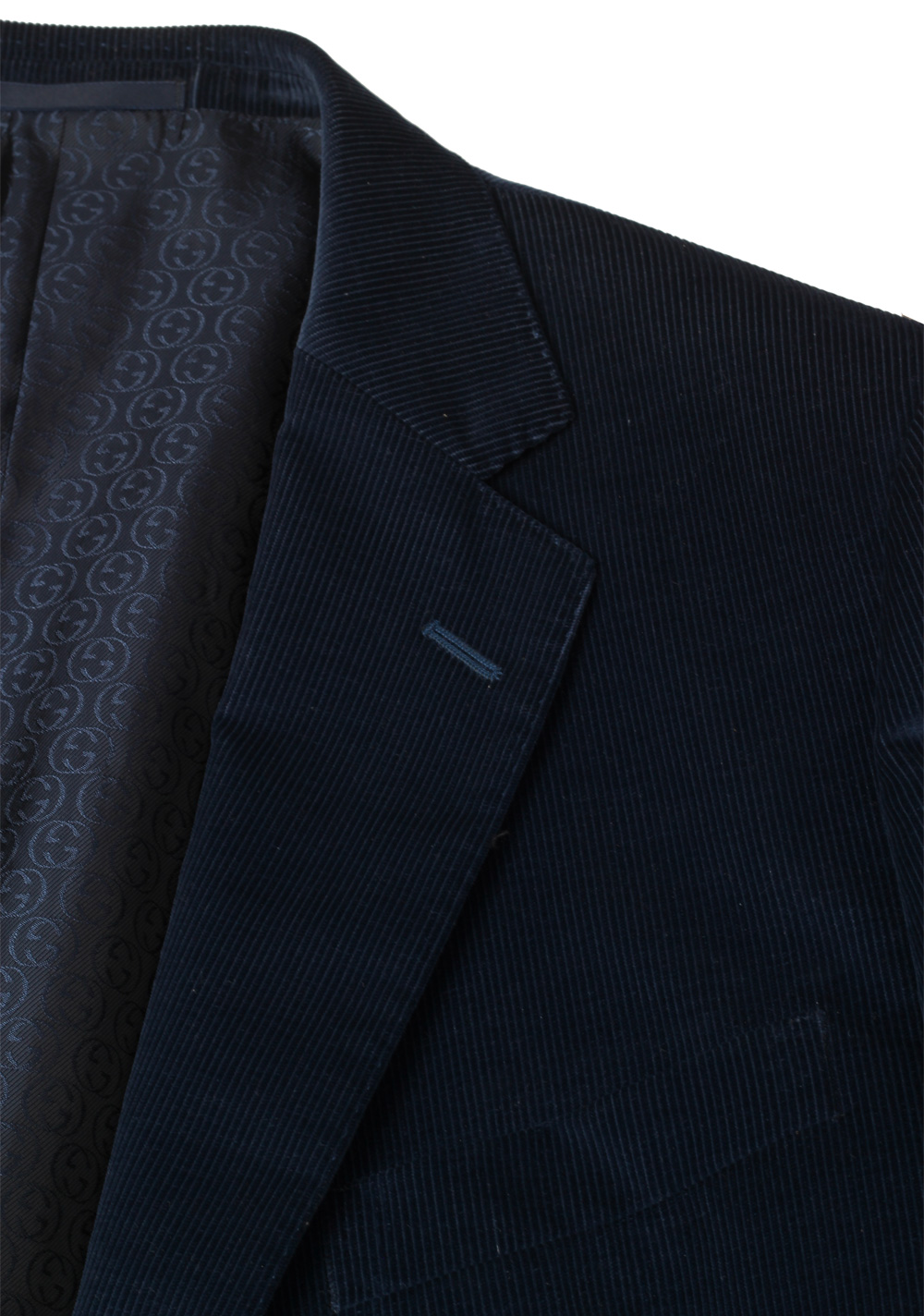 Gucci Blue Corduroy Suit Size 56 / 46R U.S. In Cotton | Costume Limité