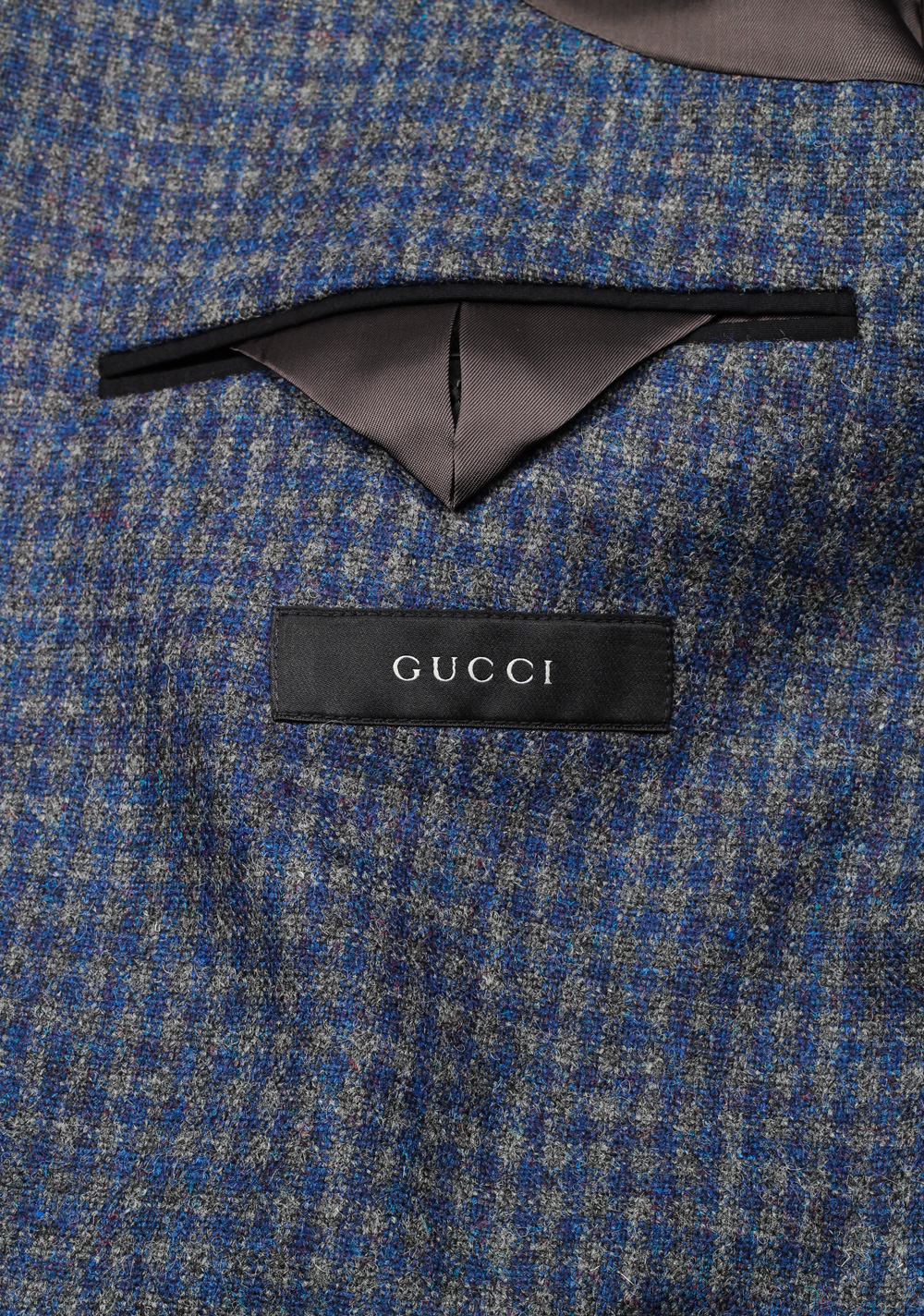 Gucci Blue Checked Sport Coat Size 54 / 44R U.S. In Wool | Costume Limité