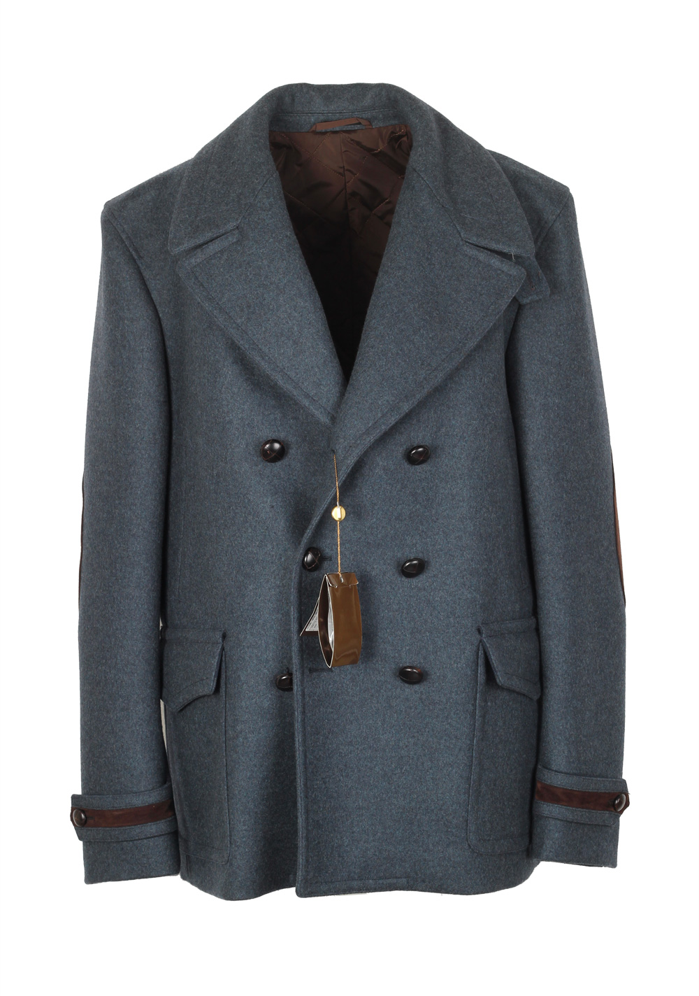 Gucci Blueish Gray Double Breasted Peacoat Size 54 / 44R U.S. In Wool | Costume Limité