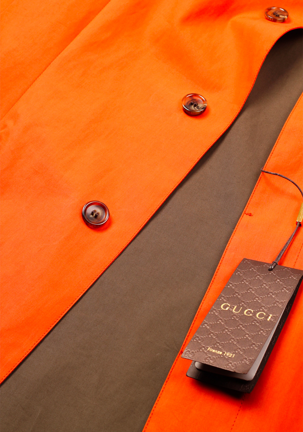 Gucci Orange Rain Coat Size 48 / 38R U.S. In Cotton | Costume Limité