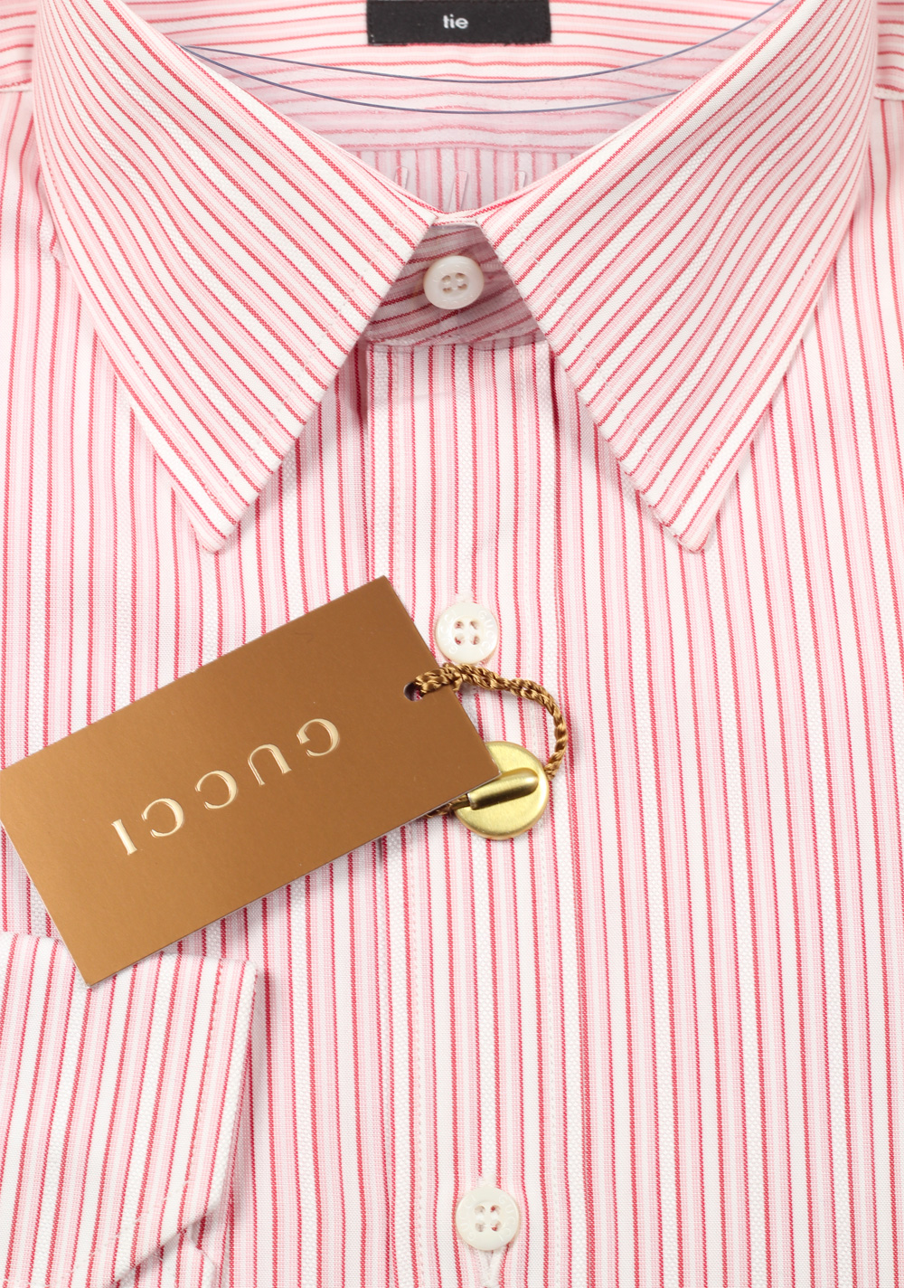 Gucci Striped Pink Dress Shirt Size 40 / 15,75 U.S. Tie | Costume Limité