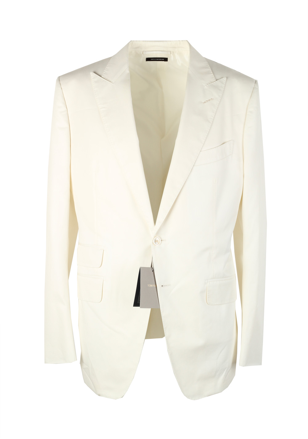 TOM FORD O’Connor Off White Sport Coat Size 50 / 40R U.S. Cotton Fit Y | Costume Limité