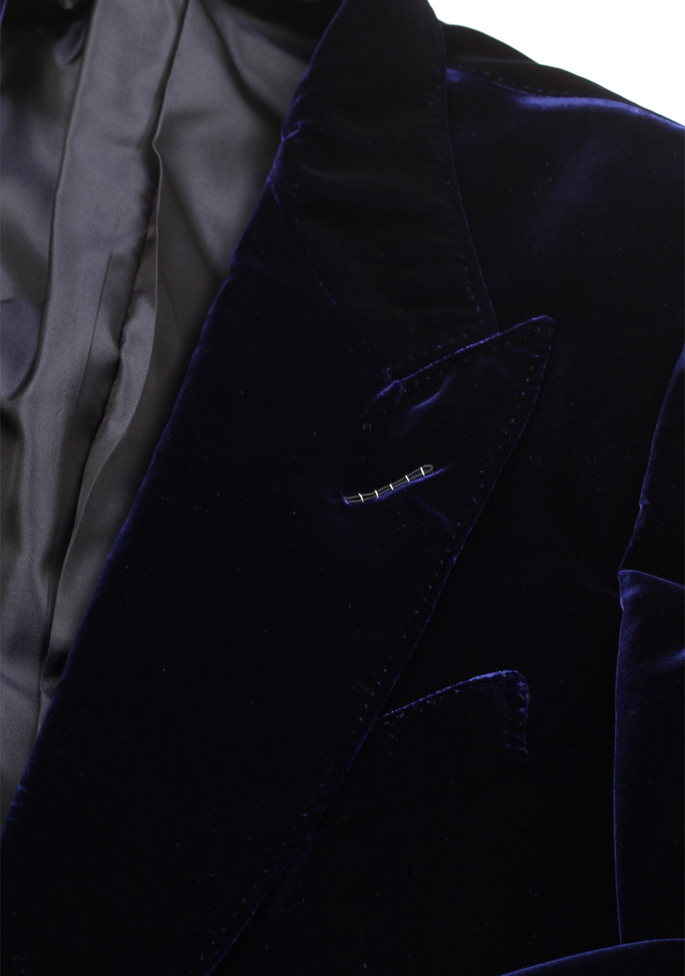 TOM FORD Shelton Blue Sport Coat Velvet Tuxedo Dinner Jacket Size 54 / 44R U.S. | Costume Limité
