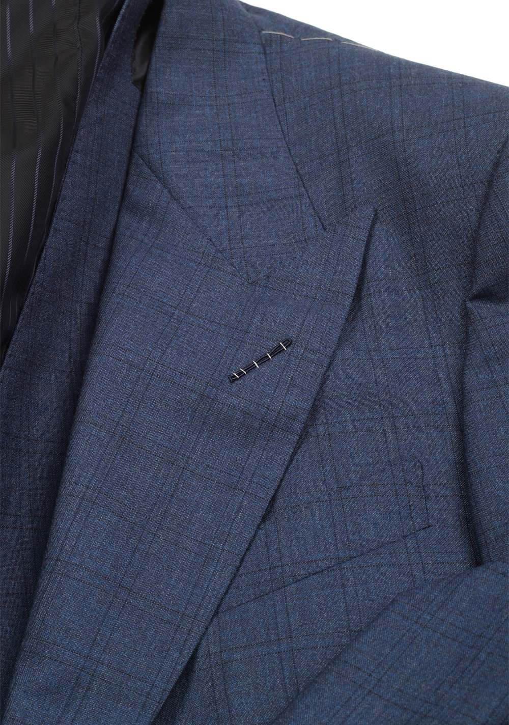 TOM FORD Windsor Checked Blue 3 Piece Suit Size 50 / 40R U.S. Wool Fit A | Costume Limité