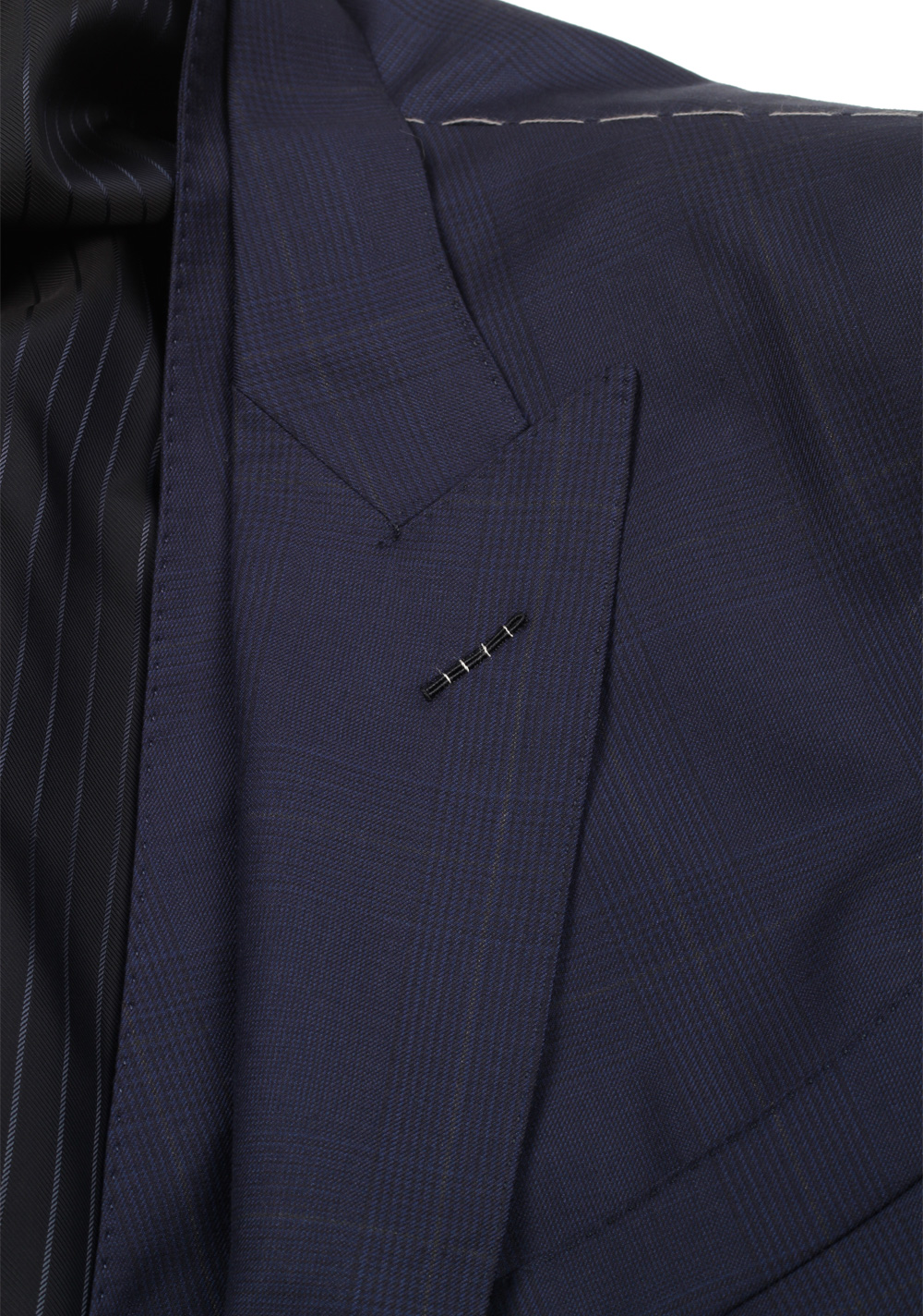 TOM FORD O’Connor Blue Checked 3 Piece Suit Size 56L / 46L U.S. Wool Fit Y | Costume Limité