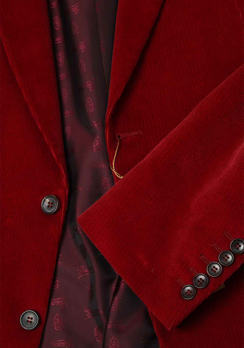 Gucci Red Corduroy Sport Coat Size 56L / 46L U.S. In Cotton | Costume Limité