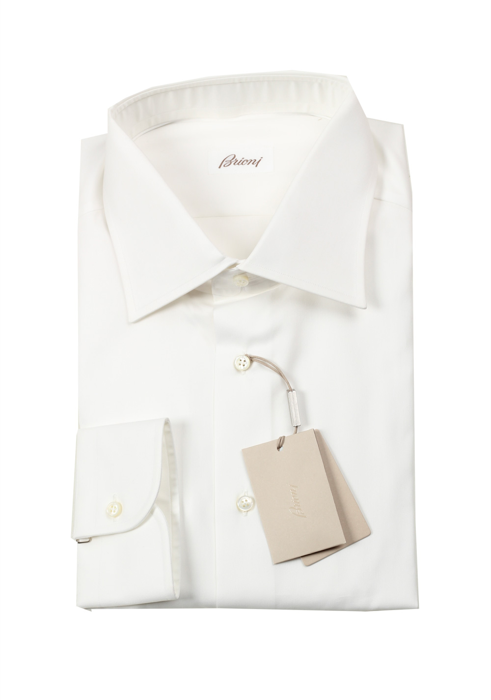 Brioni Solid White Shirt Size 45 / 17.75 U.S. | Costume Limité