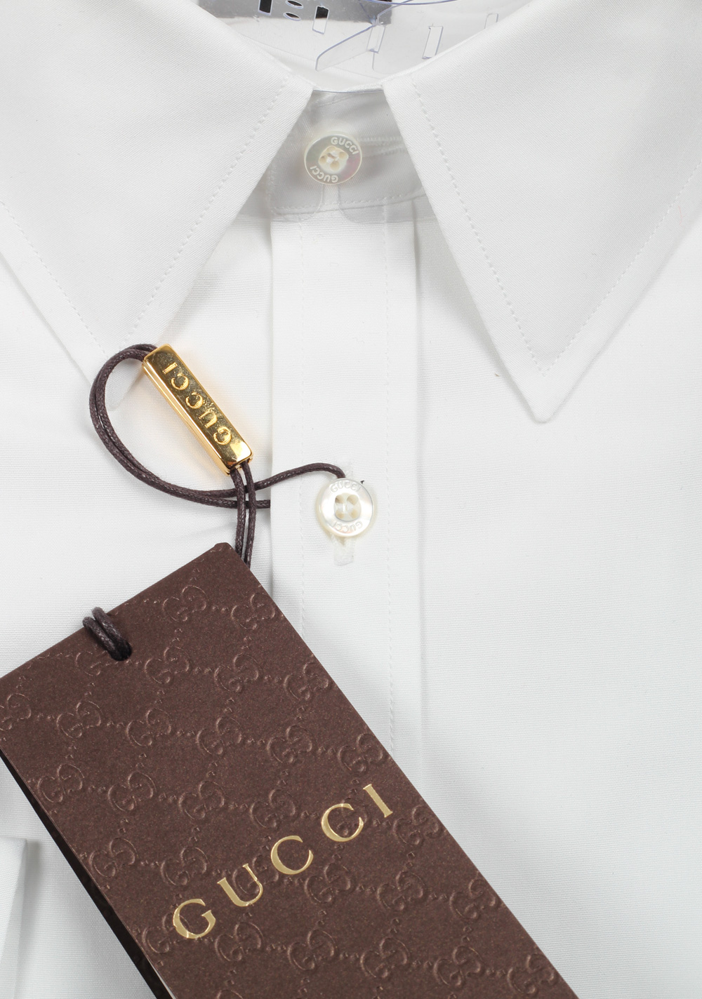 Gucci Solid White Dress Shirt Size 42 / 16,5 U.S. Slim | Costume Limité