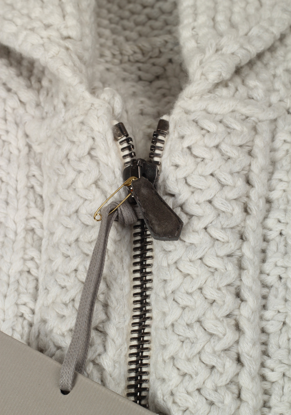 TOM FORD Gray Zipper Cardigan Size Small / 38R U.S. Cotton Cashmere | Costume Limité