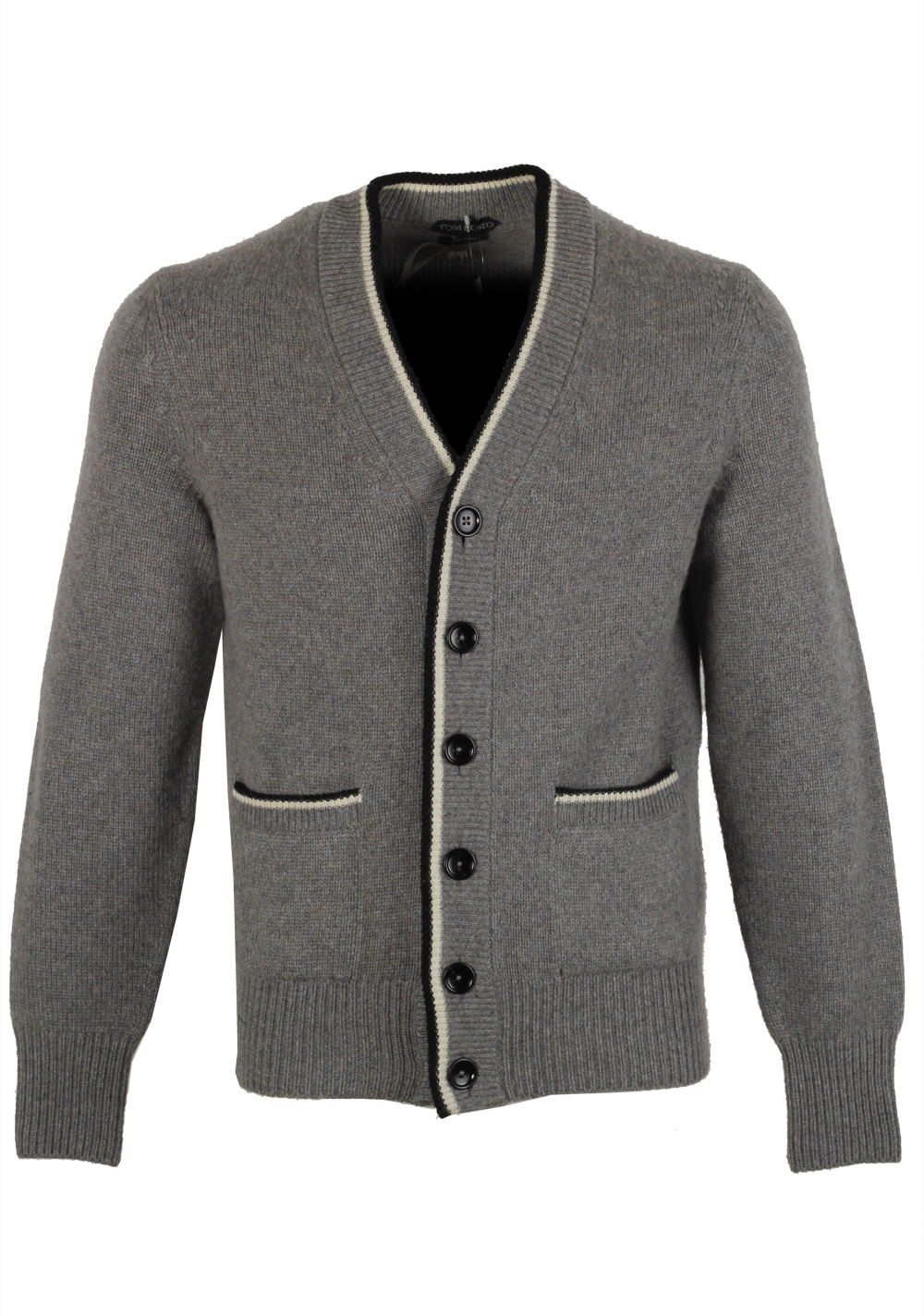 TOM FORD Gray Button Cardigan Size 48 / 38R U.S. In Wool | Costume Limité