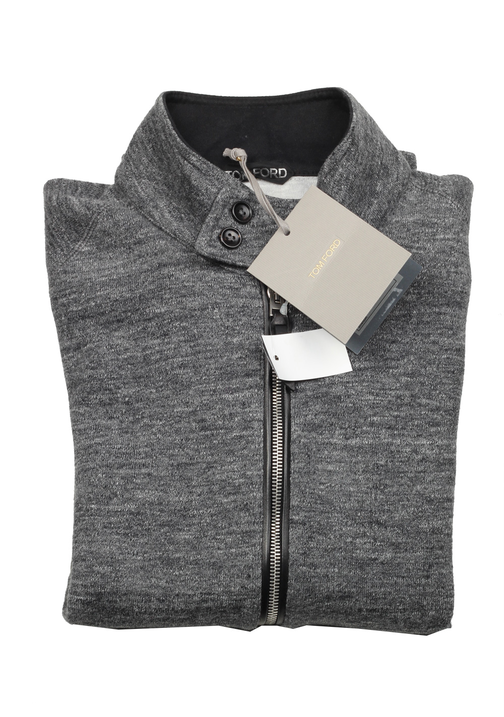TOM FORD Gray Zipper Cardigan Size 48 / 38R U.S. In Cotton | Costume Limité