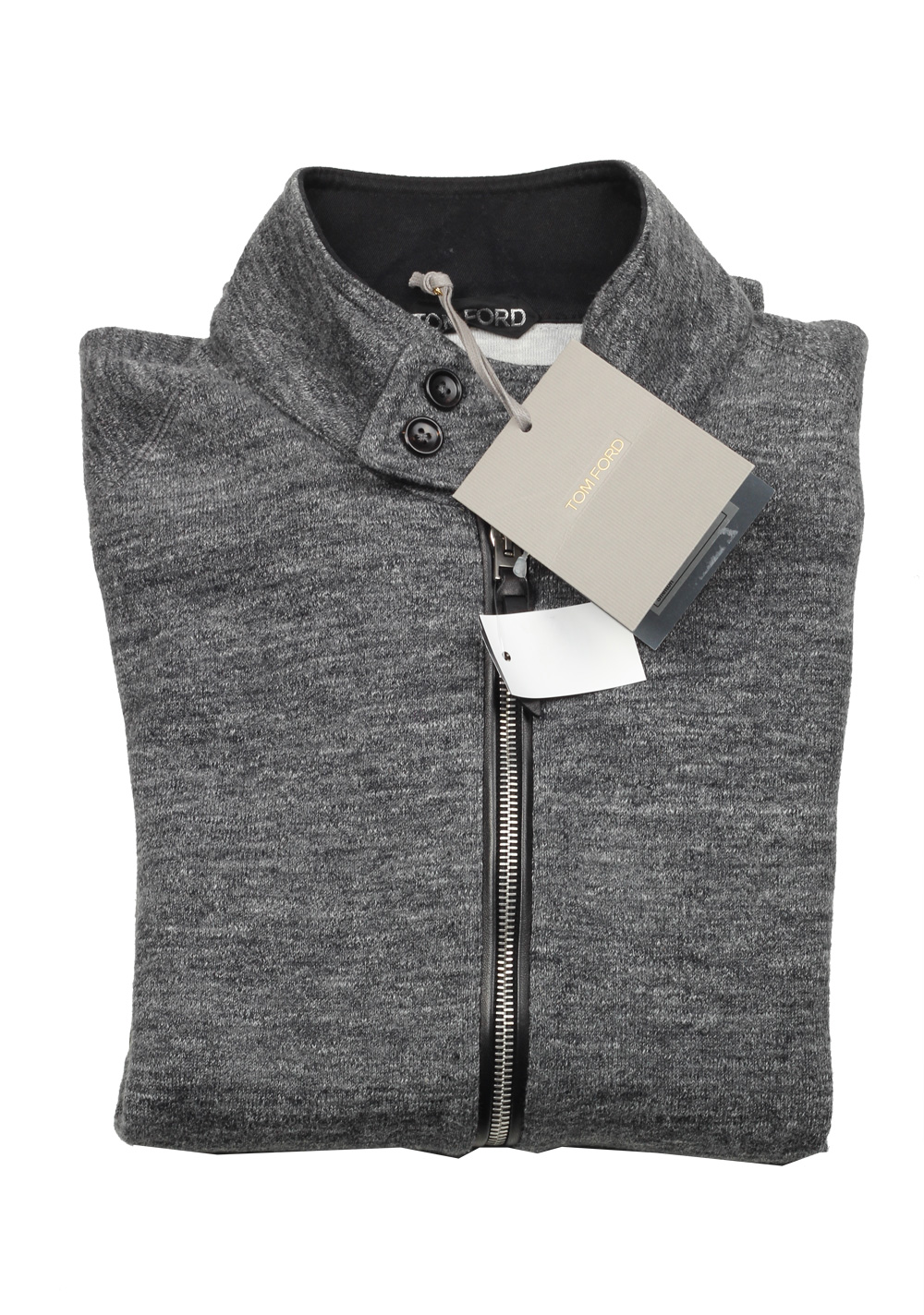TOM FORD Gray Zipper Cardigan Size 48 / 38R U.S. In Cotton – image 2