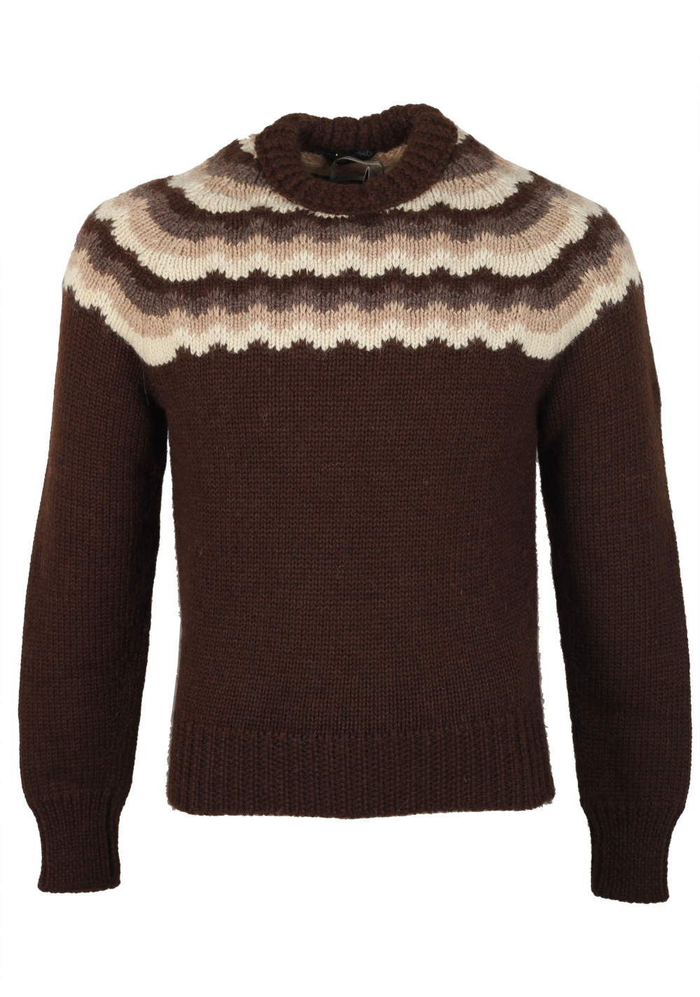TOM FORD Brown Crew Neck Sweater Size 48 / 38R U.S. In Wool | Costume Limité