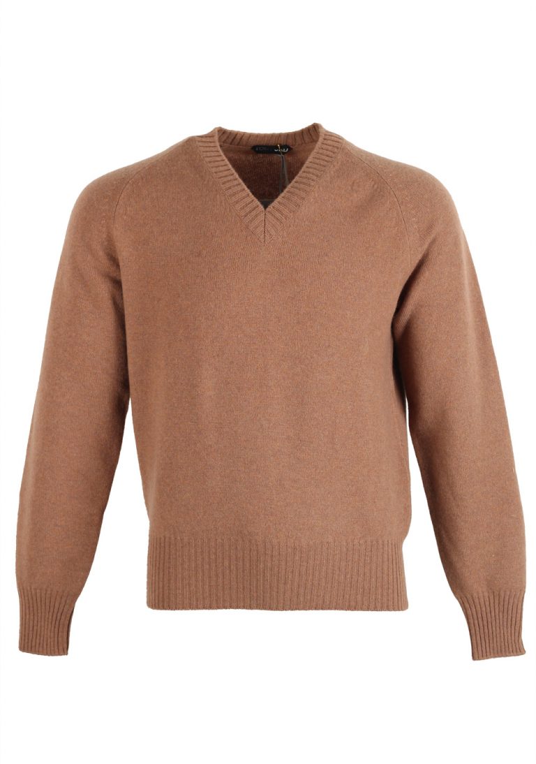 TOM FORD Brown V Neck Sweater Size 48 / 38R U.S. In Wool - thumbnail | Costume Limité