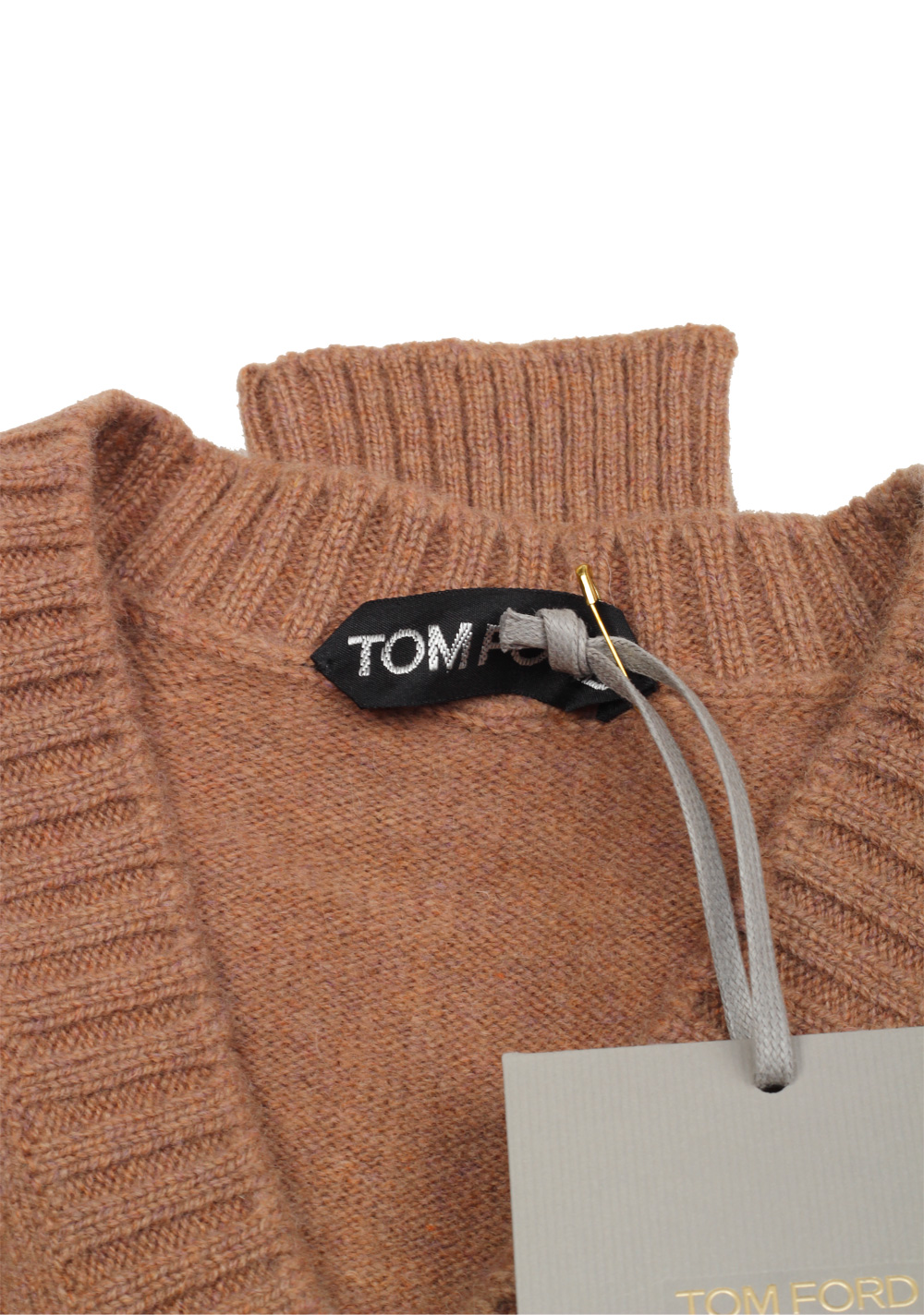 TOM FORD Brown V Neck Sweater Size 48 / 38R U.S. In Wool | Costume Limité