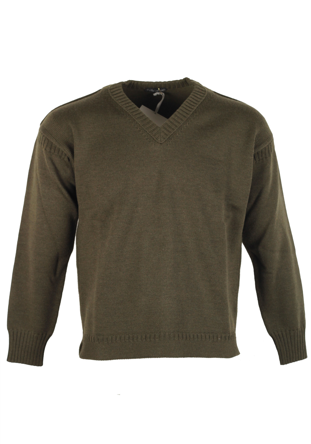 TOM FORD Green V Neck Sweater Size 48 / 38R U.S. In Wool | Costume Limité