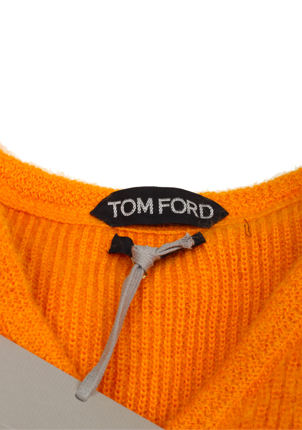 TOM FORD Orange V Neck Sweater Size 48 / 38R U.S. In Mohair Blend | Costume Limité