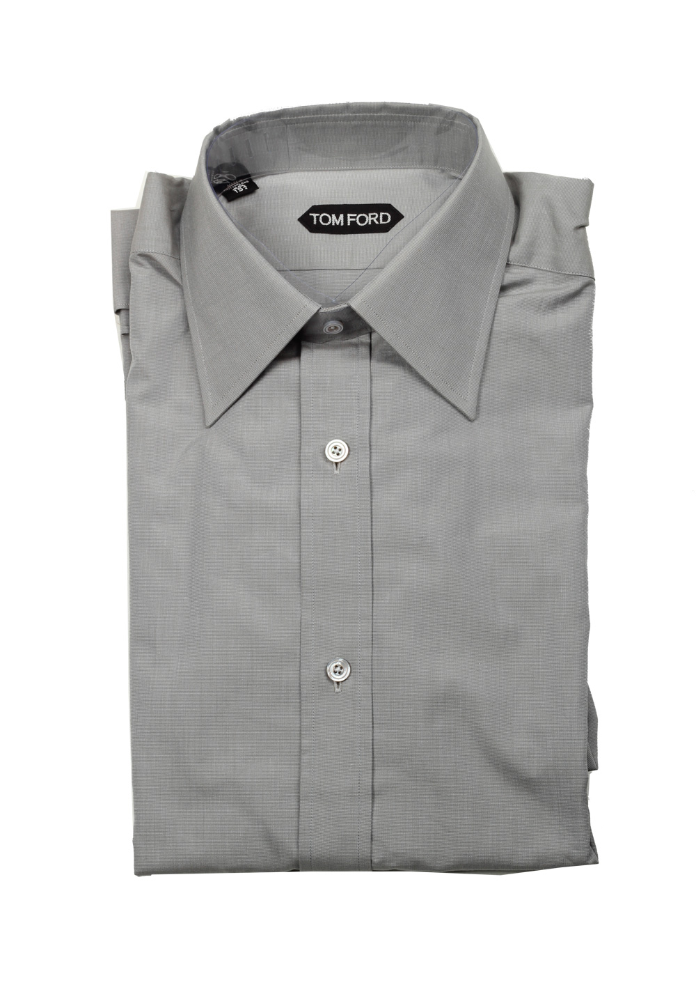 TOM FORD Solid Gray Dress Shirt Size 40 / 15,75 U.S. | Costume Limité