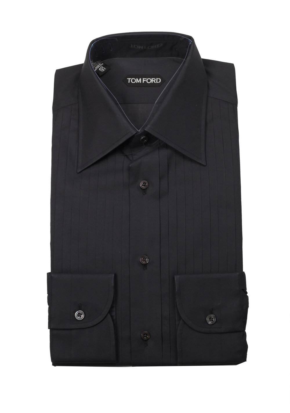 TOM FORD Solid Black Tuxedo Shirt Size 40 / 15,75 U.S. | Costume Limité