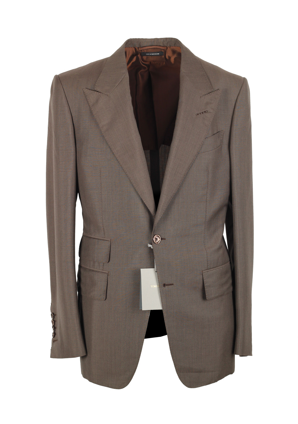 TOM FORD Shelton Brown Suit Size 46 / 36R U.S. In Mohair Wool | Costume Limité