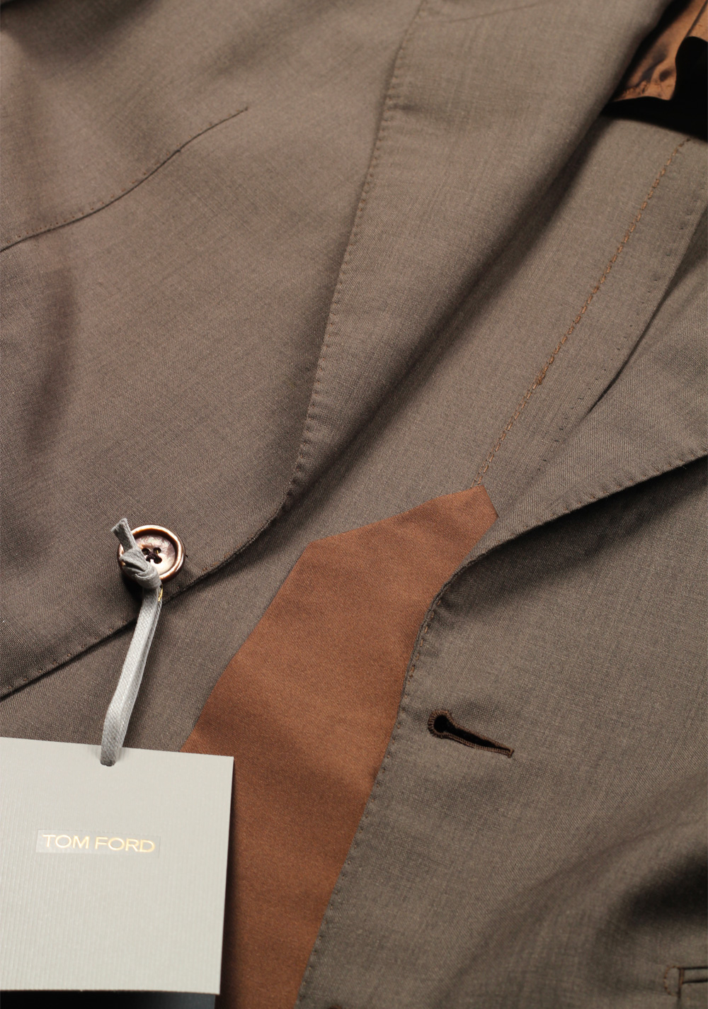 TOM FORD Shelton Brown Suit Size 46 / 36R U.S. In Mohair Wool | Costume Limité