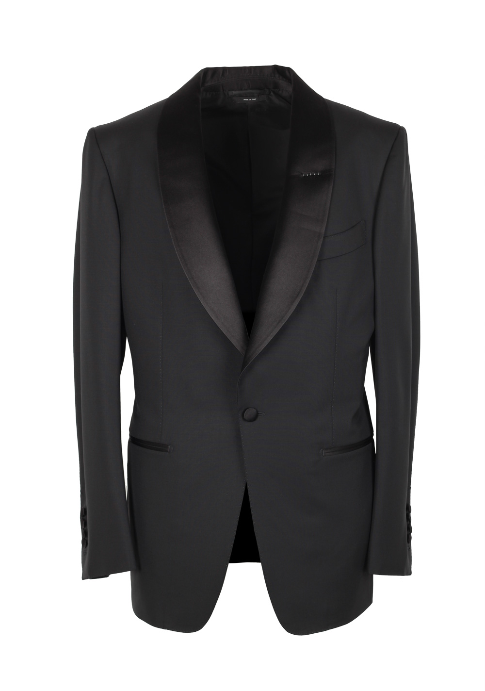 TOM FORD Windsor Shawl Collar Black Tuxedo Suit Smoking Size 48 / 38R U ...