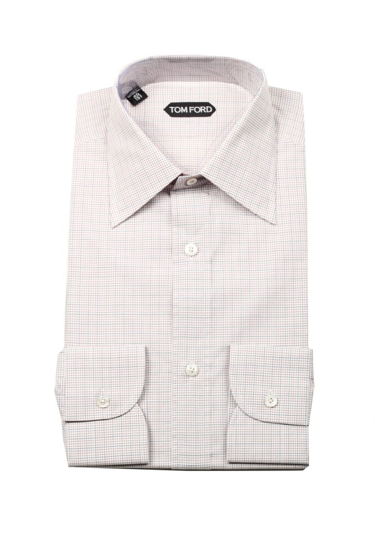 TOM FORD Checked Brown Dress Shirt Size 40 / 15,75 U.S. - thumbnail | Costume Limité