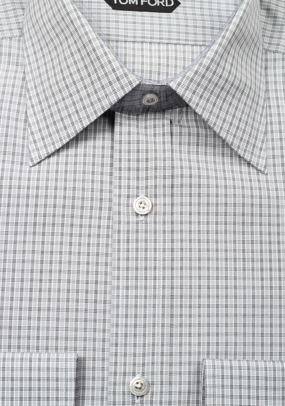 TOM FORD Checked Gray Dress Shirt Size 40 / 15,75 U.S. | Costume Limité