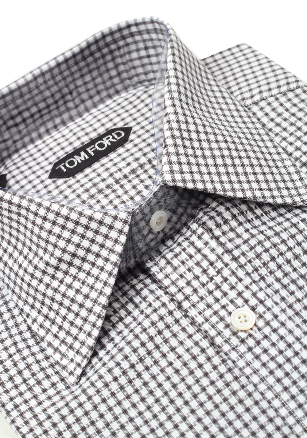 TOM FORD Checked Gray Dress Shirt Size 40 / 15,75 U.S. | Costume Limité